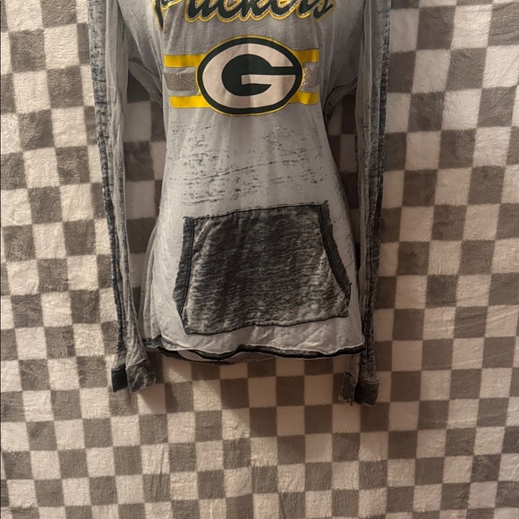 Teens Apparel Women’s Green Bay Packers Long Sleeve Hooded Shirt Size L or 11-13 - Picture 3 of 12